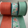 Turquoise, mint, and coral Floral bow bundle x 3 ribbons - Greenery MarketWired ribbon