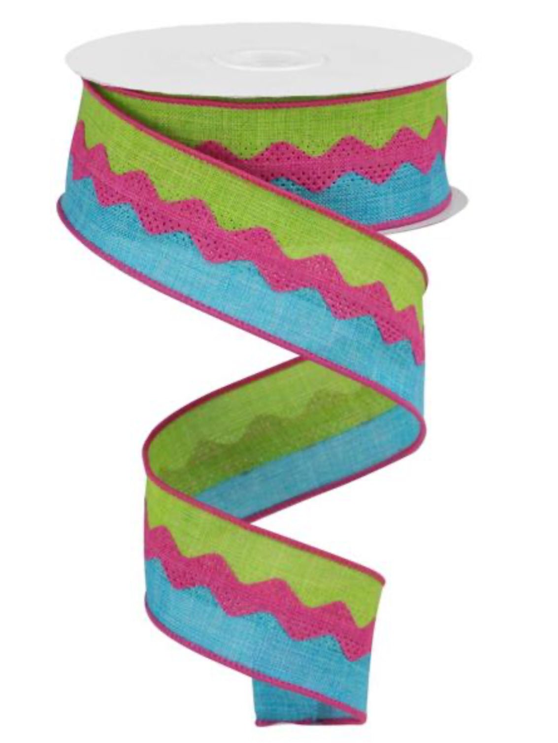 Turquoise, pink, and lime ricrac wired ribbon - Greenery MarketWired ribbonRg202884