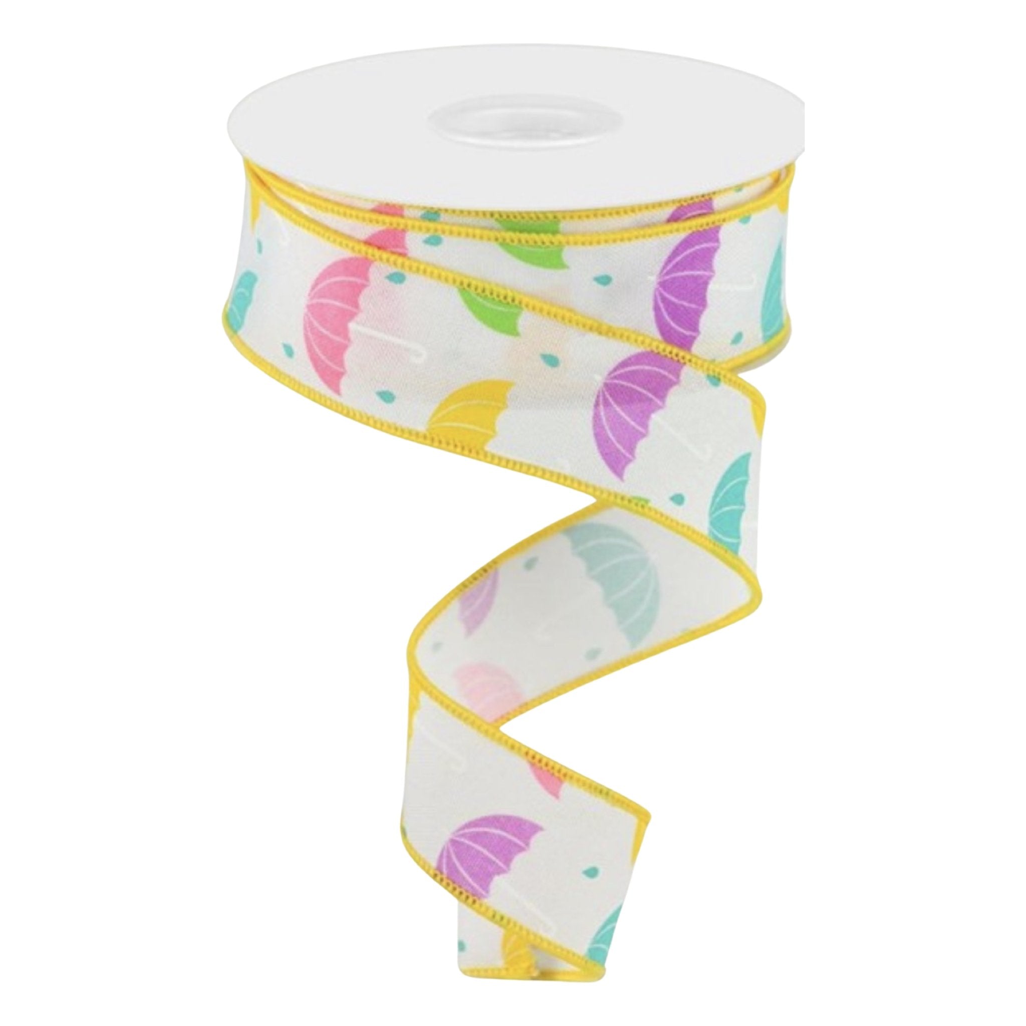 Rgc Ribbon Umbrellas on faux royal wired ribbon 1.5” - Greenery Market