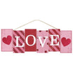 Valentine’s Day block sign, pink, red, and white - Greenery Marketsigns for wreathsAP8743