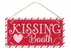 Valentine’s Day kissing booth metal sign - Greenery Marketsigns for wreathsMD1218