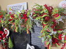 Velvet holly with red berry bells spray - Greenery Market Christmas