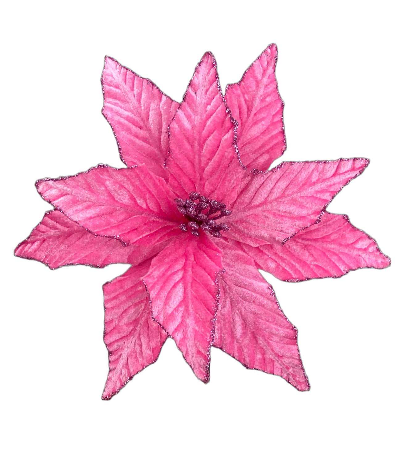 Velvet poinsettia pick - pink - Greenery Market85730PK