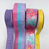 Watercolor Floral, purple, bow bundle x 4 wired ribbons - Greenery MarketWired ribbonWatercolorx4