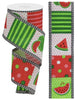 Watermelon block wired ribbon, 2.5" - Greenery Marketwired ribbonRG08755WT