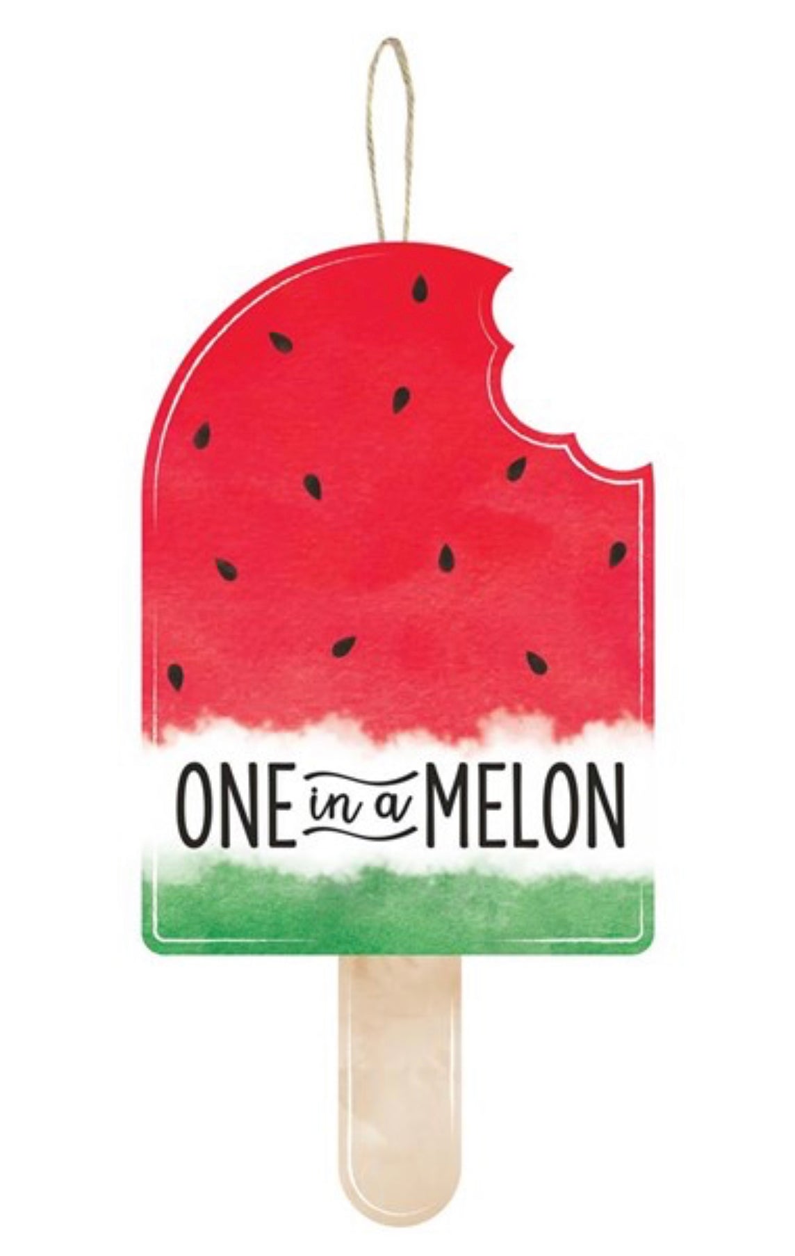 Watermelon one in a melon Popsicle cutout sign - Greenery Market Wreath attachments