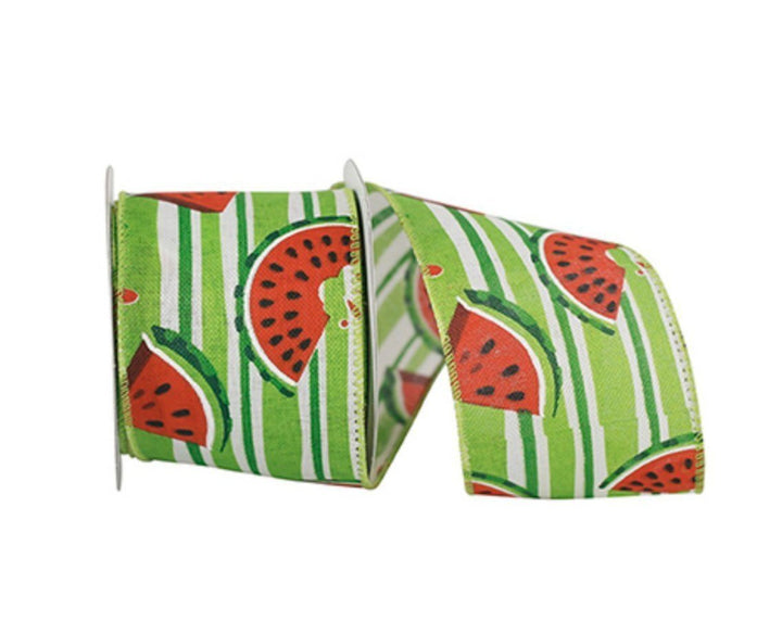 Watermelon ribbon, 10 yards, 2.5" wired ribbon, summer ribbon - Greenery Marketwired ribbon41043-40-09