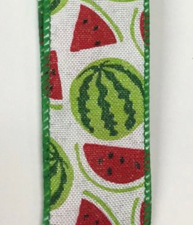 Watermelon ribbon, 1.5" wired ribbon, summer ribbon - Greenery Marketwired ribbonq718509-17