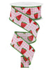 Watermelon ribbon, 1.5" wired ribbon - Greenery Marketwired ribbonRGE178215