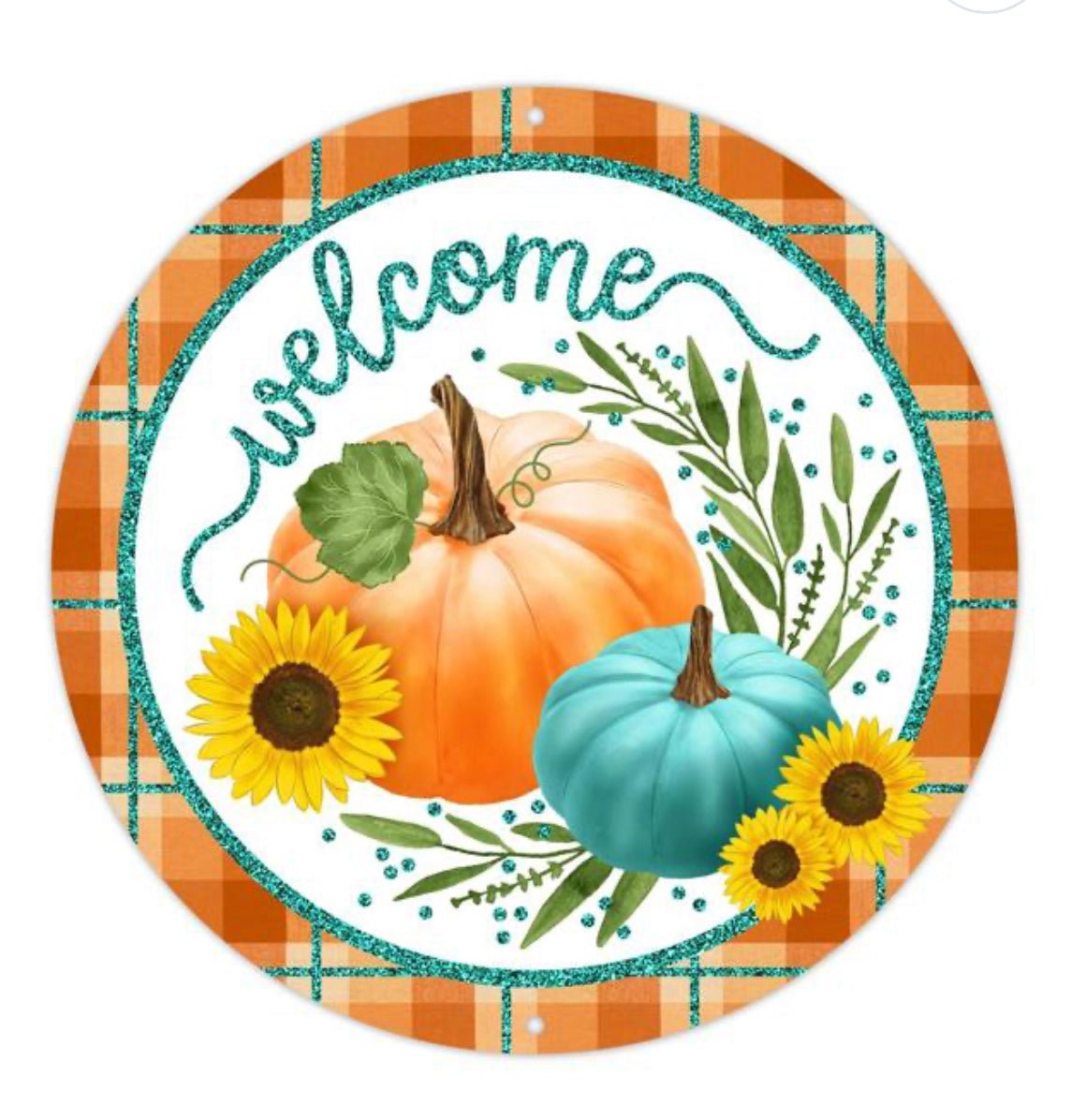 Welcome Fall, round metal sign 12” - Greenery MarketSeasonal & Holiday DecorationsMD096742