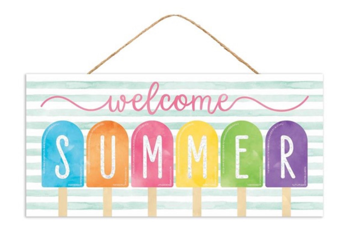 Welcome summer sign - Greenery MarketNovelty SignsAP8874