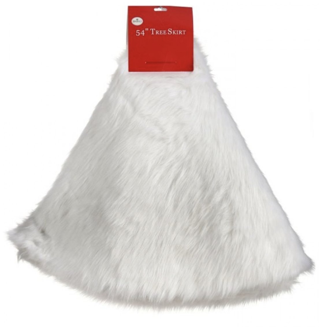 White fur Christmas tree skirt - 54” - Greenery Market Christmas