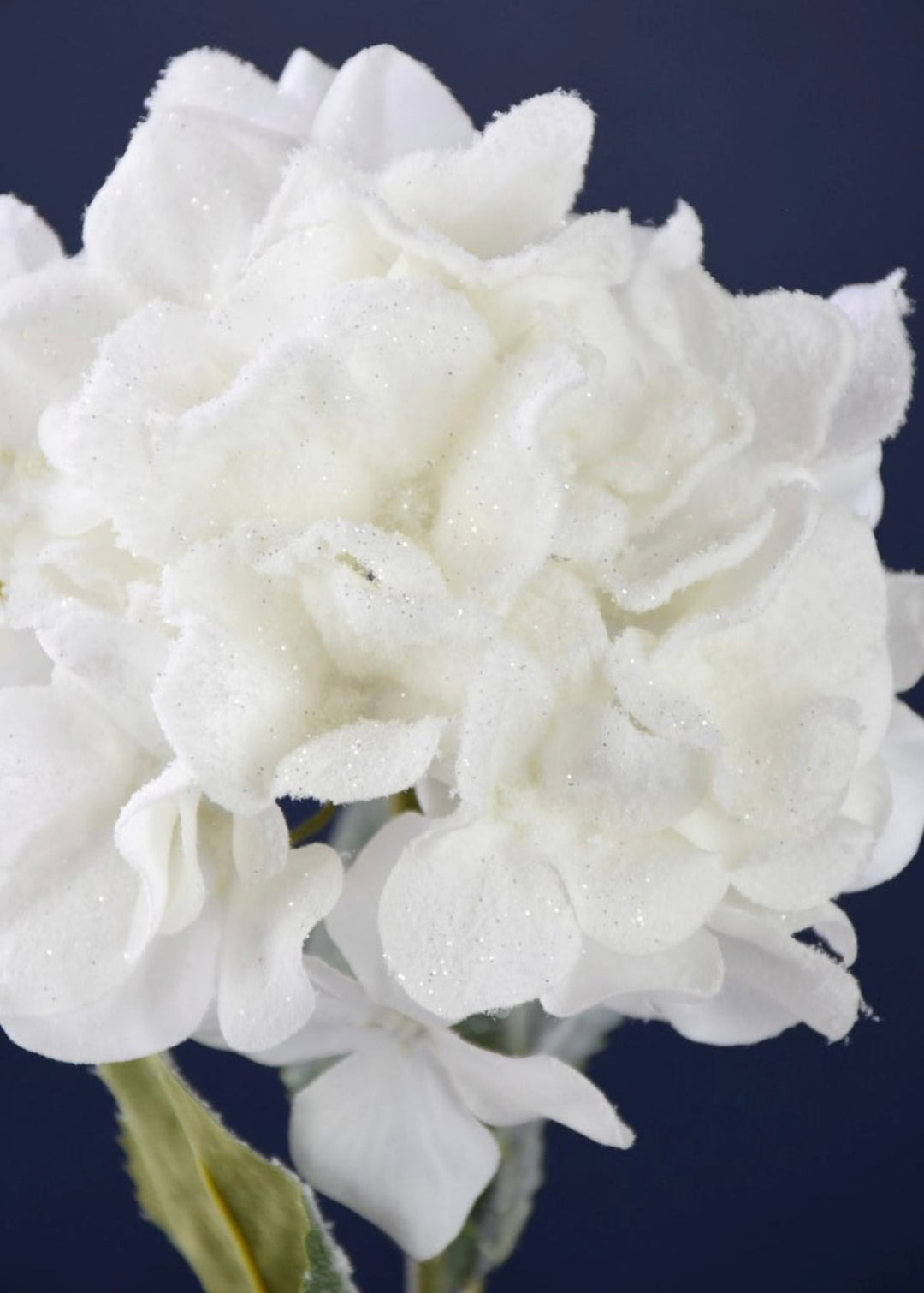 White hydrangea stem with snow - Greenery Marketartificial flowers106299