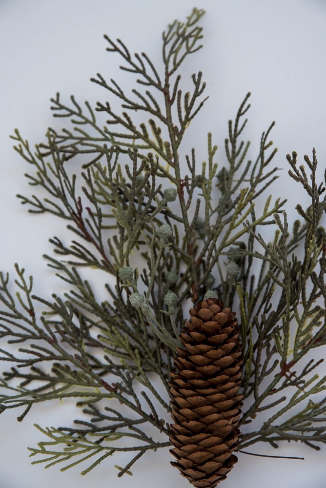 Winter cedar and cone pick - Greenery Marketgreenery85335SP18