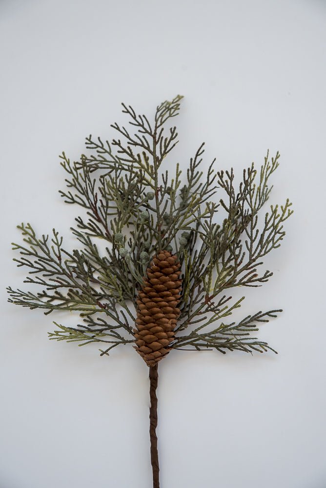Winter cedar and cone pick - Greenery Marketgreenery85335SP18