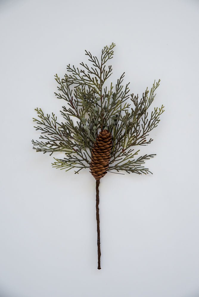 Winter cedar and cone pick - Greenery Marketgreenery85335SP18