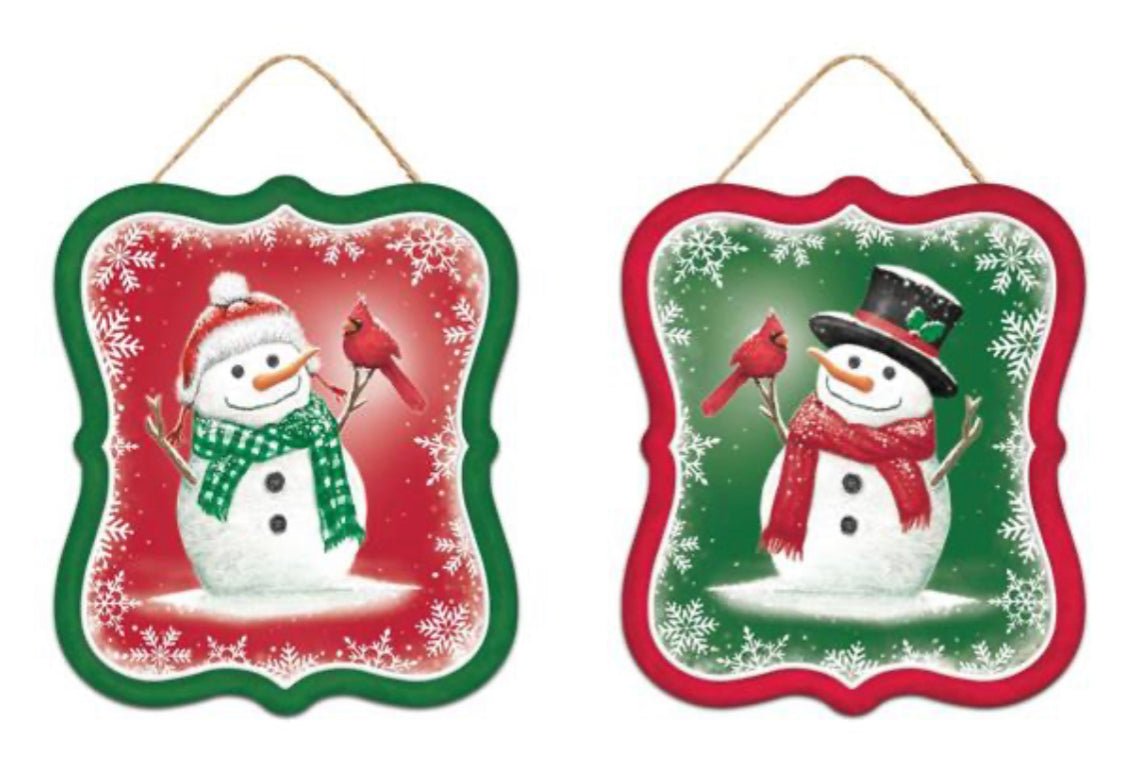 Winter snowman signs x 2 signs - Greenery MarketChristmasMD1169