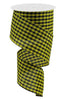 Yellow and black gingham check 2.5” wired ribbon - Greenery MarketWired ribbonRGA121257