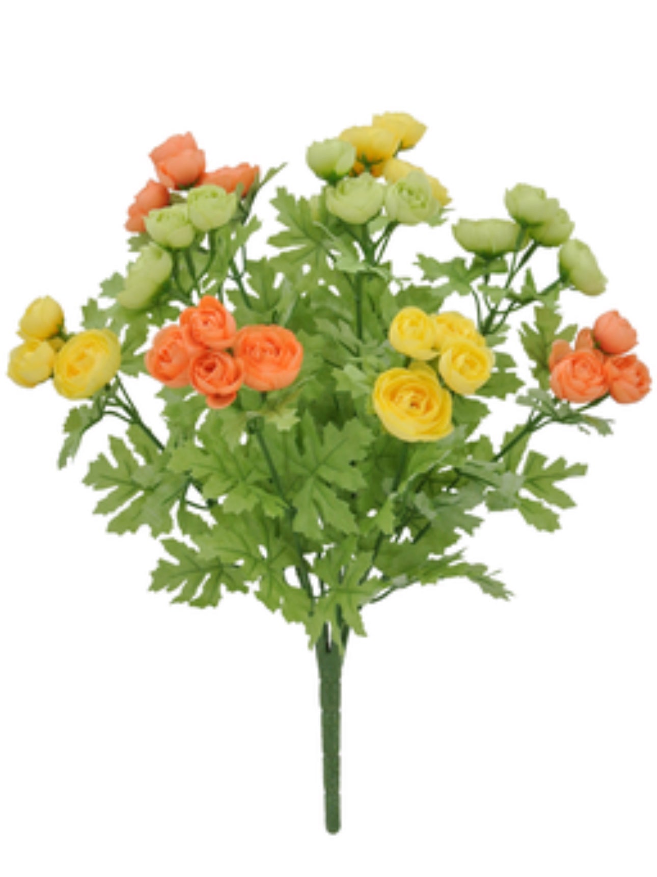 Yellow and orange mini ranunculus bush 16” - Greenery Market84055-GNYELCOR