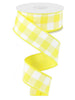 Yellow and white plaid wired ribbon, 1.5” - Greenery Marketwired ribbonRG0179929