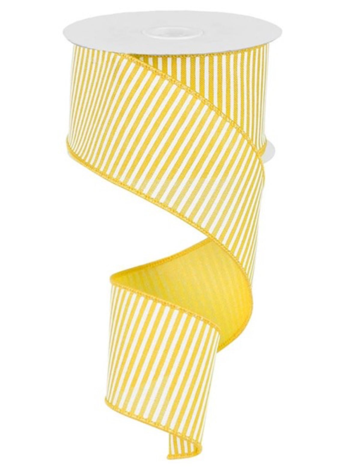 Yellow and white stripes wired ribbon 2.5” - Greenery MarketWired ribbonRG178129