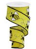 Yellow, bee wired ribbon 2.5” - Greenery MarketRGA131929