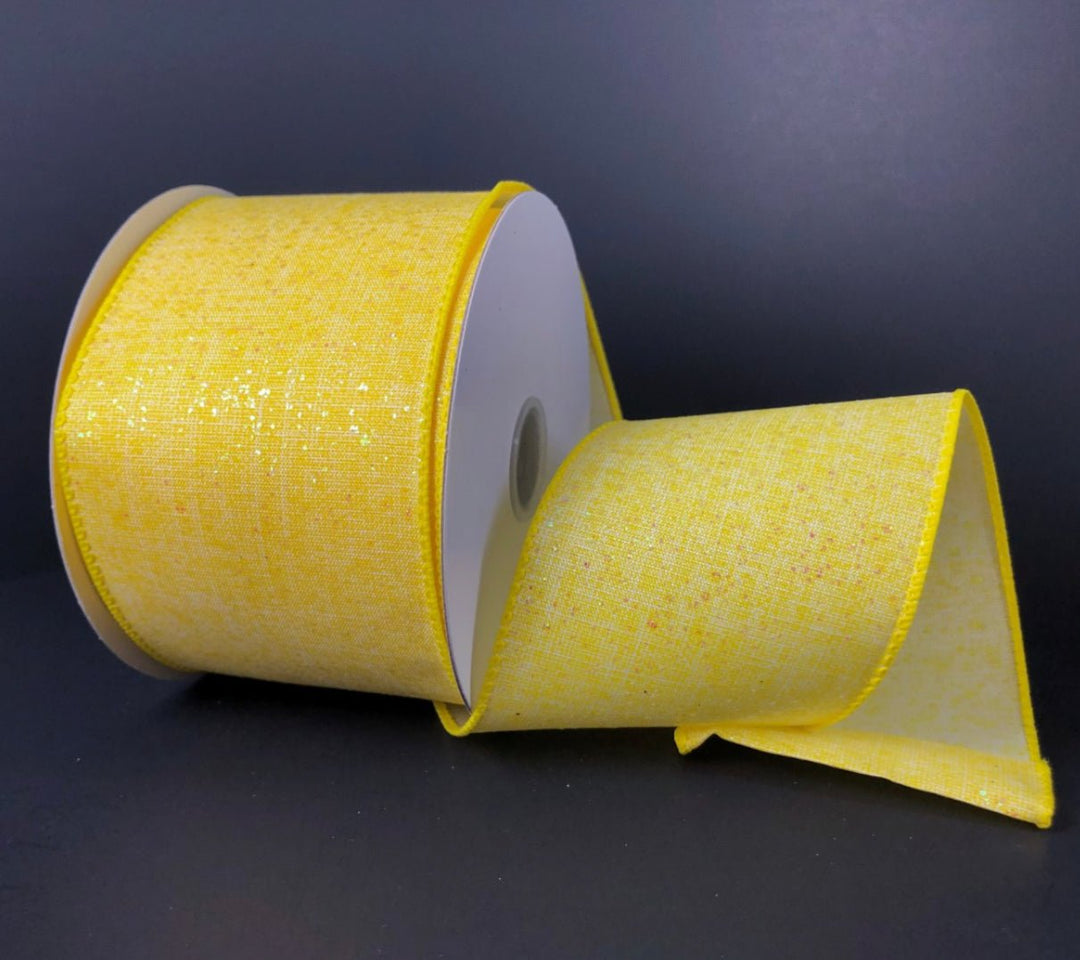 Yellow brights with shimmer wired ribbon, 2.5" - Greenery Marketwired ribbon41219-40-22