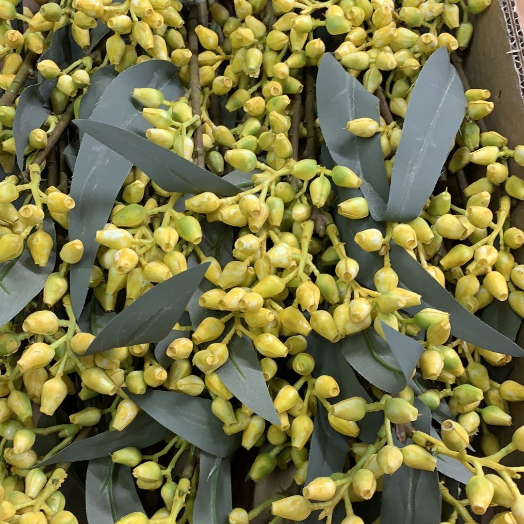 Yellow budding berry spray - Greenery Marketartificial flowers29442YW