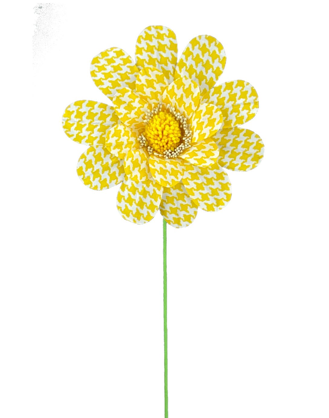 Yellow houndstooth sunflower stem - Greenery Marketartificial flowers