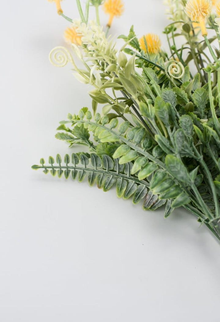 Yellow Mixed greenery and thistle flower - Greenery MarketArtificial Flora80292