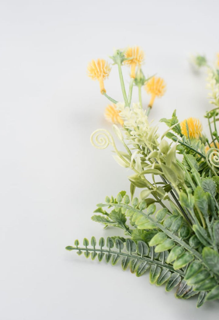 Yellow Mixed greenery and thistle flower - Greenery MarketArtificial Flora80292