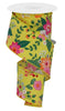 Yellow, pink and blue floral ribbon, 2.5" wired - Greenery MarketWired ribbonrge113329