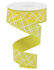 Yellow plaid wired Ribbon 1.5” - Greenery MarketWired ribbonRga150529