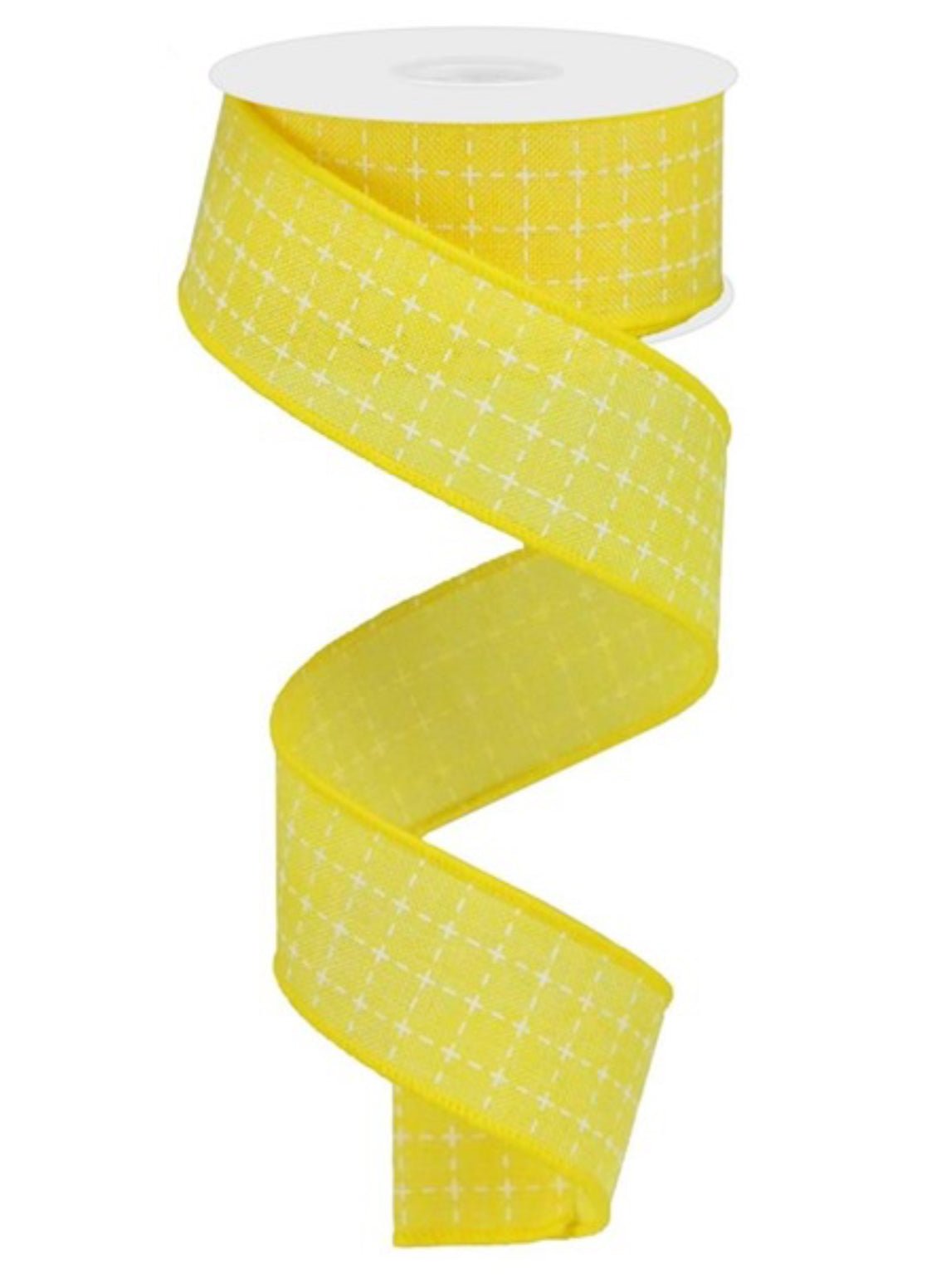 Yellow raised stitch wired 1.5” - Greenery MarketWired ribbonrg0167729
