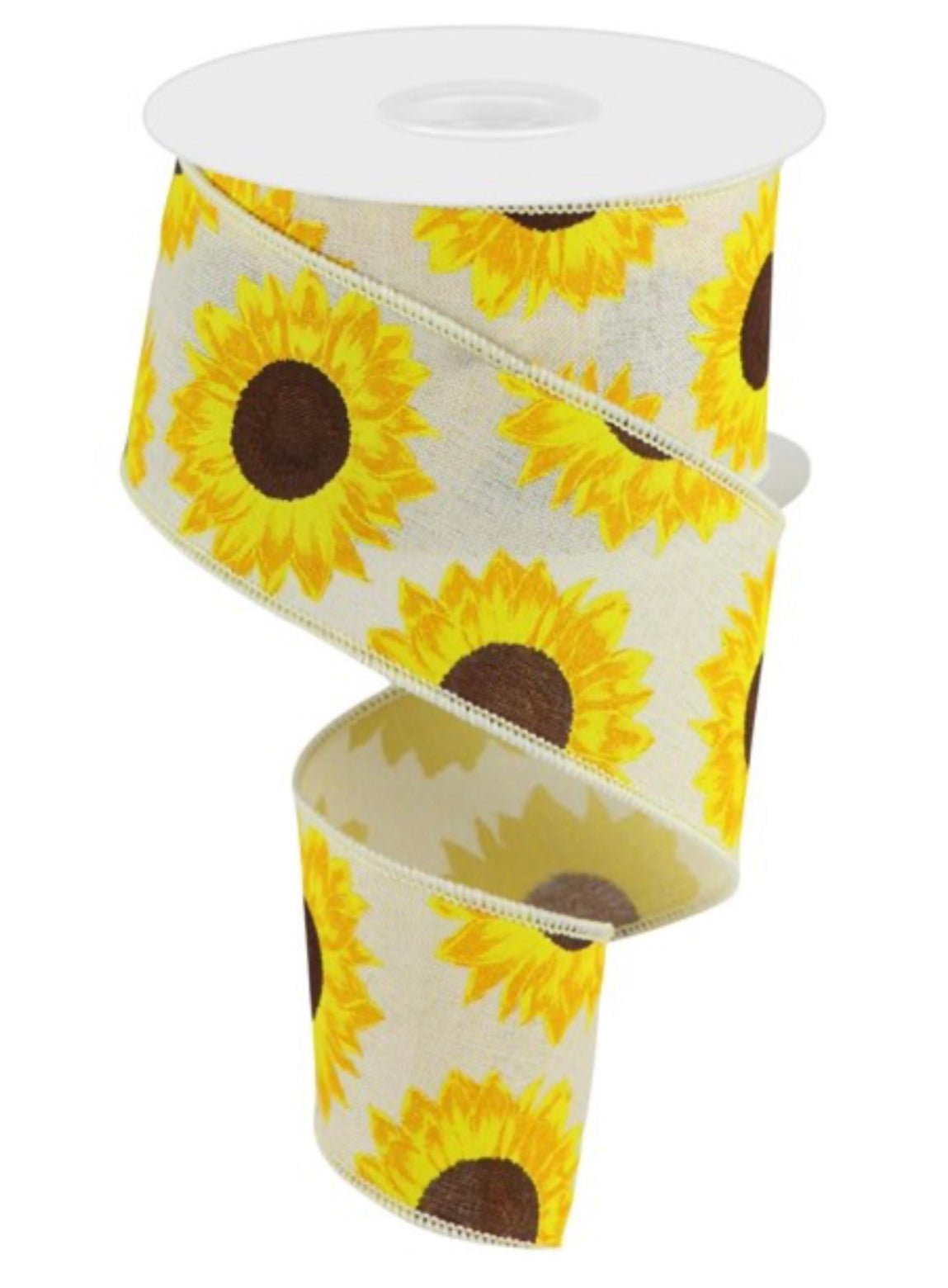 Rgc Ribbon yellow sunflower wired ribbon 2.5” - Greenery Market